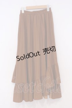 画像3: axes femme / ヘムプリーツスカート M キャラメル O-26-02-04-1010-0-SK-IG-OS