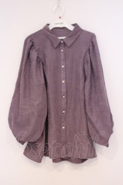 画像1: axes femme / ボリューム袖コーデュロイブラウス  ラベンダー O-26-02-04-1103-AX-BL-IG-OS