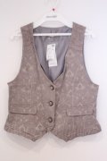 axes femme / ジャカードショートベスト  グレージュ O-26-02-04-1104-AX-TO-IG-OS