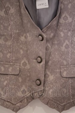 画像2: axes femme / ジャカードショートベスト  グレージュ O-26-02-04-1104-AX-TO-IG-OS