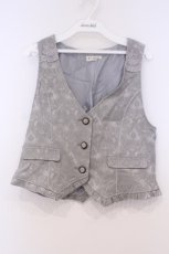 画像1: axes femme / ジャカードショートベスト  ブルーグレー O-26-02-04-1105-AX-TO-IG-ZT607 (1)