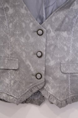 画像2: axes femme / ジャカードショートベスト  ブルーグレー O-26-02-04-1105-AX-TO-IG-ZT607