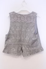 画像3: axes femme / ジャカードショートベスト  ブルーグレー O-26-02-04-1105-AX-TO-IG-ZT607 (3)