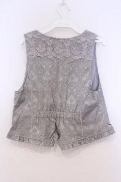 画像3: axes femme / ジャカードショートベスト  ブルーグレー O-26-02-04-1105-AX-TO-IG-ZT607