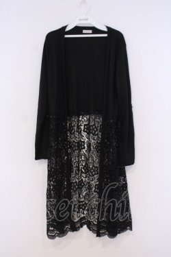 画像1: axes femme / レース切替UVカットカーデ M クロ O-26-02-04-1011-AX-TO-IG-OS