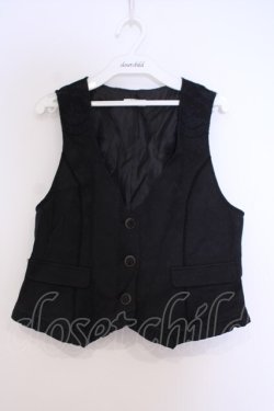 画像1: axes femme / ジャカードショートベスト  クロ O-26-02-04-1107-AX-TO-IG-OS