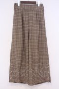 axes femme / グレンチェックワイドパンツ  ブラウン O-26-02-04-1019-AX-SH-IG-OS