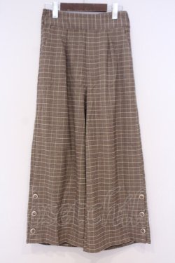 画像1: axes femme / グレンチェックワイドパンツ  ブラウン O-26-02-04-1019-AX-SH-IG-OS