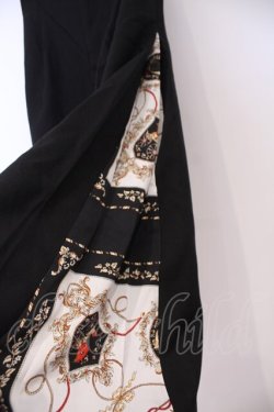 画像2: axes femme / スカーフ柄切替ワイドパンツ  クロ O-26-02-04-1021-AX-PA-IG-OS