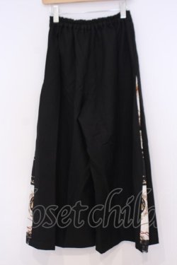 画像3: axes femme / スカーフ柄切替ワイドパンツ  クロ O-26-02-04-1021-AX-PA-IG-OS