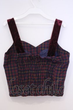 画像2: axes femme / HOUSEofTARTANコラボビスチェ M アオ×アカチェック O-26-02-04-1024-AX-TO-IG-OS