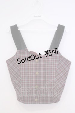 画像1: axes femme / HOUSEofTARTANコラボビスチェ M アカチェック O-26-02-04-1025-AX-TO-IG-OS