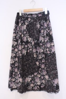 画像1: axes femme / ミュルーズ花柄スカート/ミュルーズ美術館コラボ クロ  O-26-02-04-1026-AX-SK-IG-OS