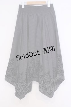 画像1: axes femme / フロッキーPTイレヘムスカート  グレー×クロ O-26-02-04-1027-AX-SK-IG-OS