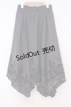 画像3: axes femme / フロッキーPTイレヘムスカート  グレー×クロ O-26-02-04-1027-AX-SK-IG-OS