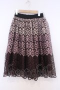 axes femme / グラデーション刺繍スカート M ワイン系 O-26-02-04-1028-AX-SK-IG-OS