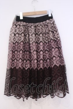 画像3: axes femme / グラデーション刺繍スカート M ワイン系 O-26-02-04-1028-AX-SK-IG-OS