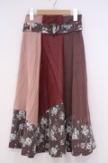 axes femme / パッチワークスカート M アカ系 O-26-02-04-1029-AX-SK-IG-OS