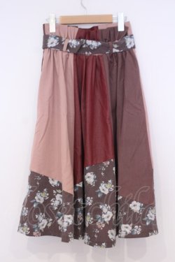 画像3: axes femme / パッチワークスカート M アカ系 O-26-02-04-1029-AX-SK-IG-OS