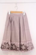 axes femme / 裾フラワーレースミディスカート  ピンク O-26-02-04-1031-AX-SK-IG-OS