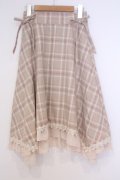 axes femme / マドラスチェック裾切替スカート  ベージュ O-26-02-04-1032-AX-SK-IG-OS