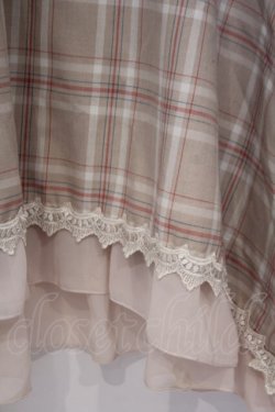 画像2: axes femme / マドラスチェック裾切替スカート  ベージュ O-26-02-04-1032-AX-SK-IG-OS