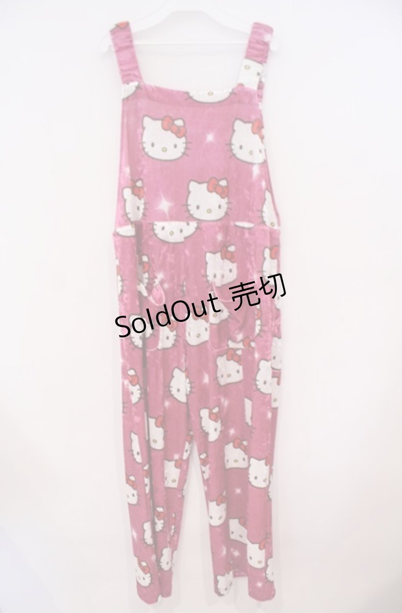 画像2: Candy Stripper / 【HELLO KITTY】KILA KILA VELOUR SALOPETTE　サロペット F ピンク O-26-02-04-001-PU-OP-OW-ZT402 (2)