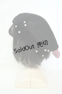 画像1: m petit by misako / AMリボンBベレー  クロ O-26-02-04-2001-LO-AC-IG-OS