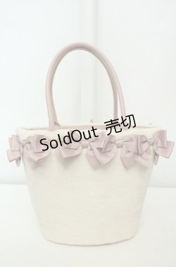 画像1: m petit by misako / AM*NIリボンFバッグ  オフ×ピンク O-26-02-04-2012-LO-BG-IG-OS