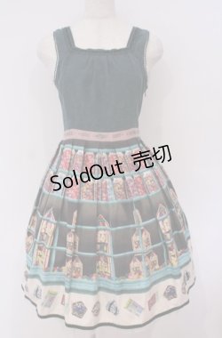 画像1: Secret Honey / ハニーデュークス柄ワンピース（Harry Potterコラボ） 2 グリーン O-26-02-04-018-CA-OP-OW-OS