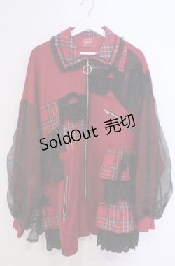 画像1: Jamieエーエヌケー / リボンパッチワークパーカー M アカ O-26-02-04-019-0-JA-OW-OS