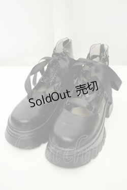 画像1: NIBBLE POISON / レースアップパンプス M クロ O-26-02-05-047-0-SH-OW-ZTK035