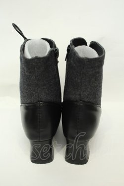 画像4: an another angelus / 細レースアップツイードコンビブーツ M クロ O-26-02-05-051-CA-SH-IG-OS