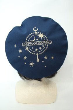 画像1: axes femme / 星モチーフ刺繍ベレー  ネイビー O-26-02-05-034-AX-AC-OW-OS
