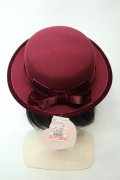 m petit by misako / NINA'Sコラボリボンカンカン帽 57.5cm ワイン O-26-02-05-035-0-AC-OW-OS