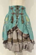画像1: Ozz oneste / オーバーコルセット付きリバーシブルスカート  グリーン×チャコールグレー O-26-02-06-030-OO-SK-OW-OS (1)