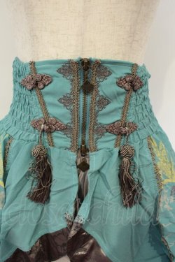 画像2: Ozz oneste / オーバーコルセット付きリバーシブルスカート  グリーン×チャコールグレー O-26-02-06-030-OO-SK-OW-OS