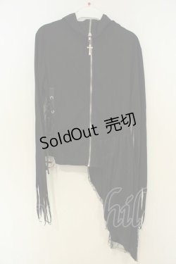 画像4: Drug Honey / アシンメトリーZIPカーディガン  ブラック O-26-02-06-032-PU-TO-OW-OS