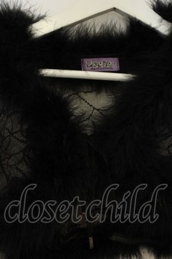 画像2: Qutie Frash / クモメッシュファー付きボレロ  ブラック O-26-02-06-033-QU-TO-OW-OS