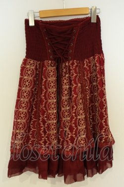 画像3: Ozz oneste / 金糸刺繍スカート F ワイン O-26-02-06-034-OO-SK-OW-OS