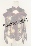 Ozz oneste / 和チャイナオフショルブラウス  ブラック×ワイン×パープル O-26-02-06-035-OO-BL-OW-OS