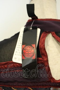 画像3: Ozz oneste / 和チャイナオフショルブラウス  ブラック×ワイン×パープル O-26-02-06-035-OO-BL-OW-OS
