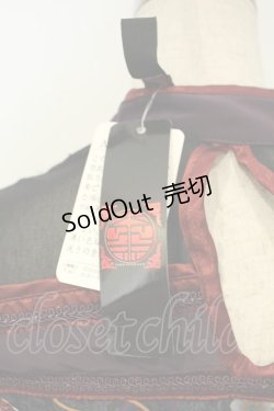 画像3: Ozz oneste / 和チャイナオフショルブラウス  ブラック×ワイン×パープル O-26-02-06-035-OO-BL-OW-OS