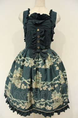 画像1: metamorphose / Rose cageバッスルジャンパースカート  グリーン O-26-02-06-051-ME-OP-OW-OS