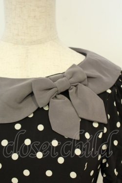 画像3: metamorphose / リボンカラーワンピース（ドット）  クロ O-26-02-06-052-ME-OP-OW-OS