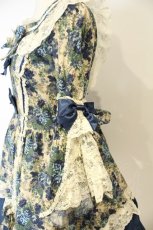 画像4: metamorphose / ゴブランブーケバッスルワンピース  ブルー系 O-26-02-06-054-ME-OP-OW-OS (4)