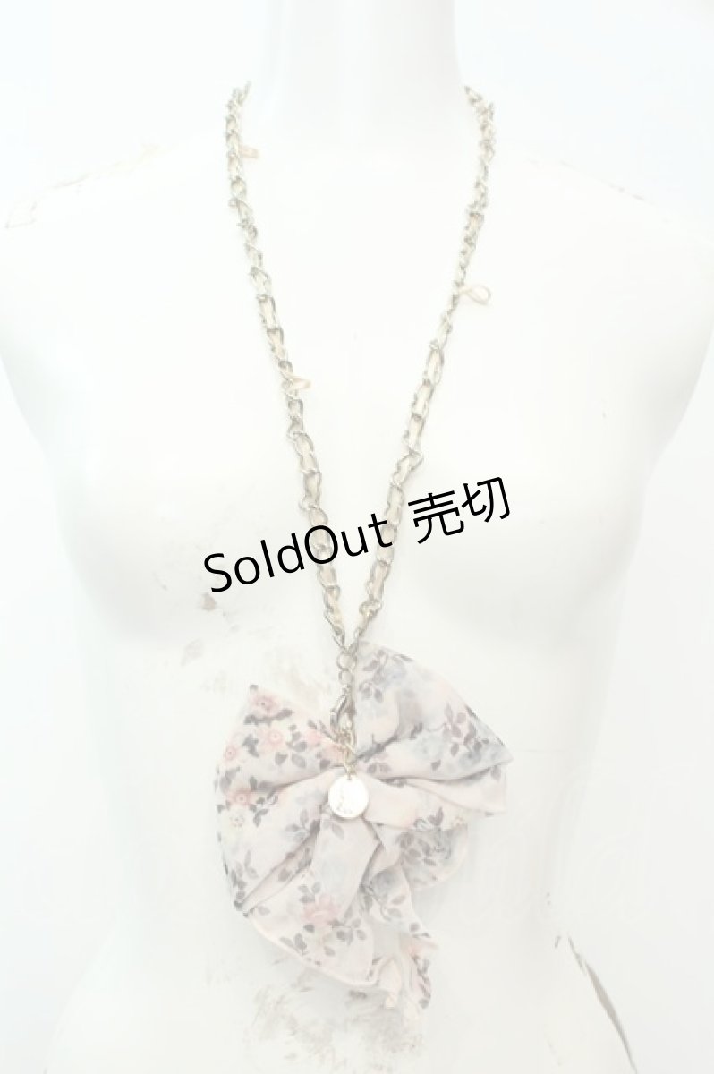 画像1: axes femme / シフォンリボンモチーフネックレス  ピンク O-26-02-06-1054-AX-AC-OW-ZT575-F004 (1)