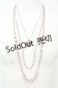 axes femme / ビーズ＆パール多連ネックレス  ピンクゴールド O-26-02-06-1064-AX-AC-OW-OS