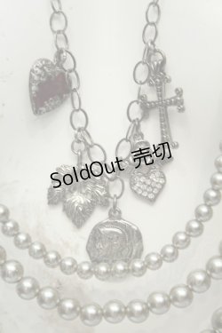 画像2: axes femme / モチーフ使い多連パールネックレス  シルバー O-26-02-06-1065-AX-AC-OW-OS