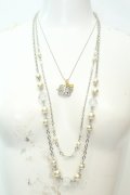 axes femme / ビーズ＆パール多連ネックレス  シルバー O-26-02-06-1066-AX-AC-OW-OS